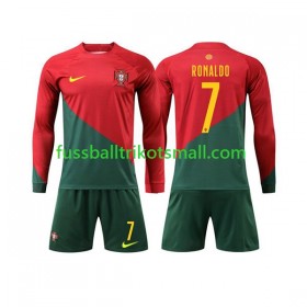 Fußballtrikots Portugal Ronaldo 7 Kinder FIFA WM 2022 Langarm Heimtrikotsatz kaufen